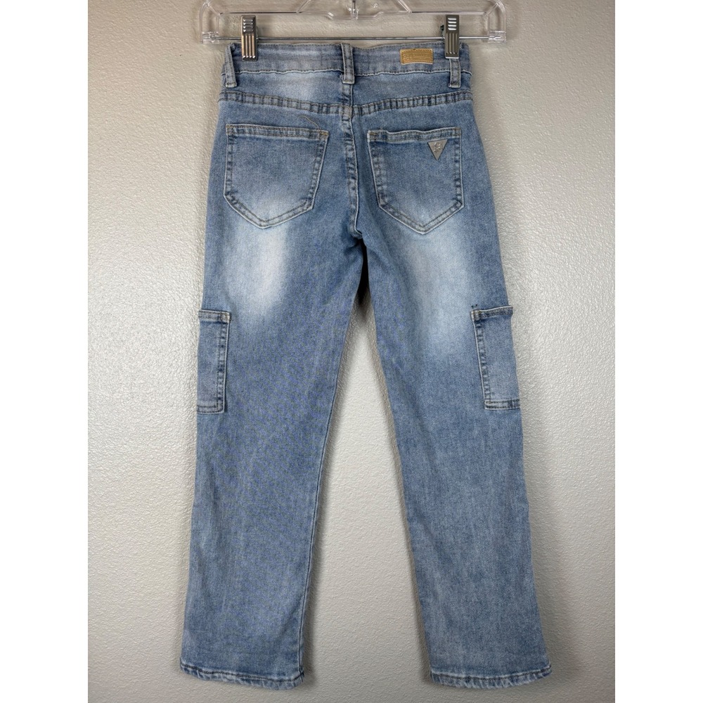 Celebrity Ace Girls Blue Embroidered Butterfly Shell Cargo Straight Jeans Size 8 - Picture 5 of 9